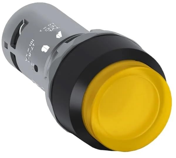Bouton poussoir instantané 10 pièces, bouton-poussoir compact encastré - jaune, CP1-13Y-10 10103855 1SFA619100R1313, éclairé - plastique noir - 1NO