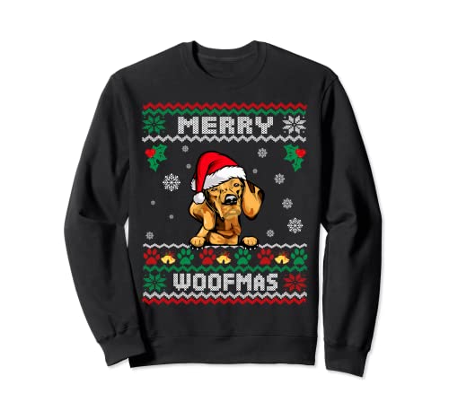 Feliz Woofmas Vizsla Dog Funny Christmas Ugly Xmas Sudadera