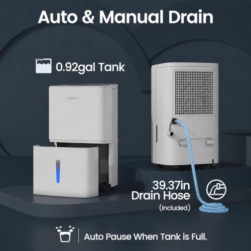 Image of Waykar 50 Pints Dehumidifier for Home up to 3,000 Sq. Ft, Ideal for Basement, Bathroom and Large Room with Drain Hose