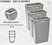 Alpine 23 Gallon Slim Trash Can - Open Top 3 Pack Slender Commercial Garbage Bin - Heavy Duty Plastic for Homes Offices and Other Commercial Space (Grey)