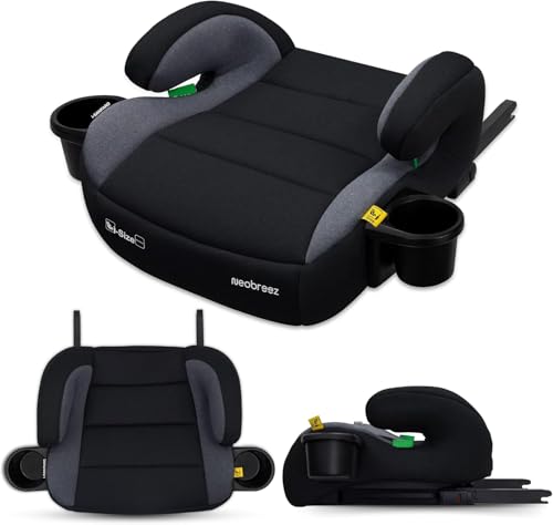 Neobreez i-SANFARO i-Size ISOFIX Backless Booster Car Seat Double Padded Foam Compact Lightweight&Portable Kids Car Seat Arm Rest Seat 2 Cup Holder ECER129(6-12yrs 125-150cm 22-36kg 2yrs warranty)