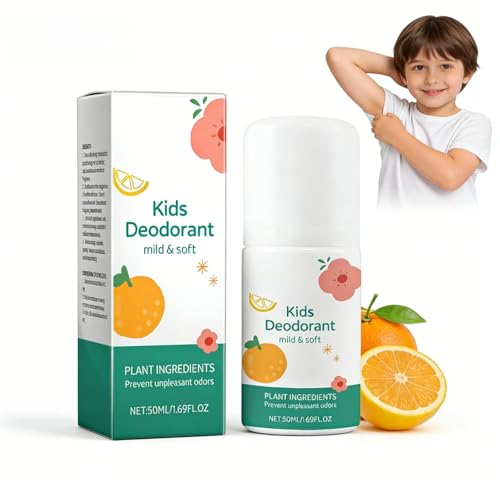 Natural Deodorant for Kids & Teens Long-Lasting Fragrance Anti-Odour Sweat Childrens Deodorant Aluminum Free Alcohol-Free Paraben Free Anti Perspirant Deodorant for Sensitive Skin 50ml