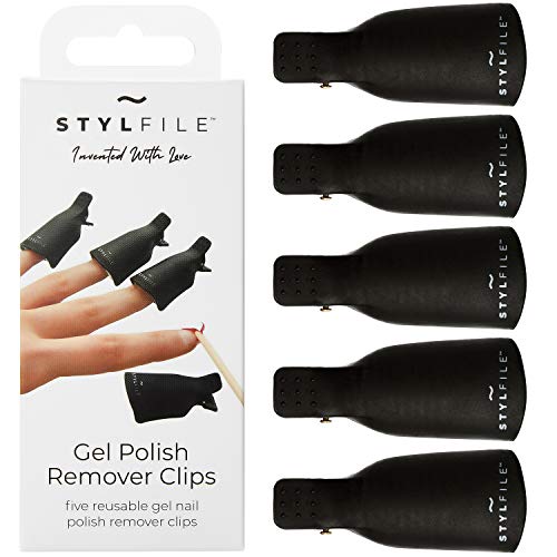 STYLFILE Gel Nail Polish Remover Clips Original - Acetone Soak-Off Clip, UV Gel, Shellac Varnish Removal Set