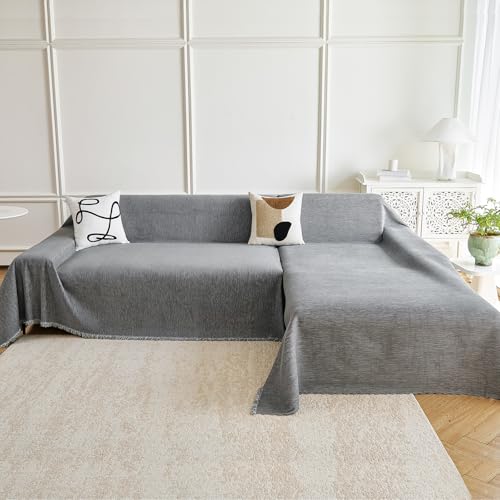 Image of Waterproof Sectional Couch Covers,L Shaped Couch Covers for Pets Washable Sofa Covers for Dogs Sofa SlipCover for Sectional Couches Protector Covers for Living Room (71 inch x 118 inch + 91 inch x 134 inch, Gray)