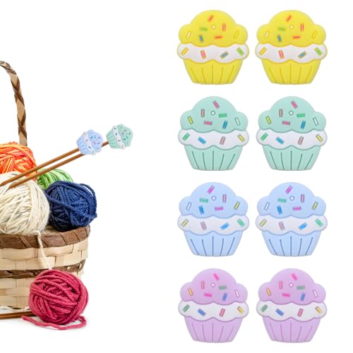 Lnngub 8 Stück Stricknadelstopper, Kuchen-Stricknadel Stopper...