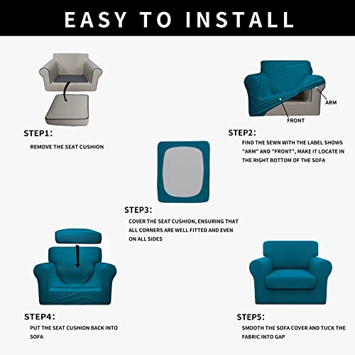 Image of Easy-Going Waterproof 2 Pieces Chair Cover Couch Covers for Sofa