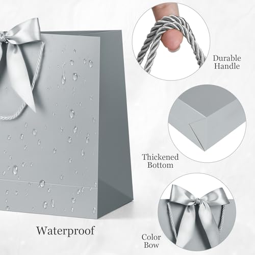 Image of JMANNI Gift Bags with Handles, 13 inch Medium Gift Bag for Presents, 2 Pcs Bags with 4 Tissue Paper and 2 Cards for Baby Shower Wedding Bridal Shower Mother's Day Birthday Party(champagne)