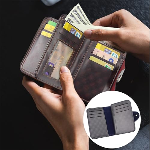 Men's Wallet Short European & American Style Business Bag with Large Capacity Magnetic Buckle 3 Fold Design and Money Clip3