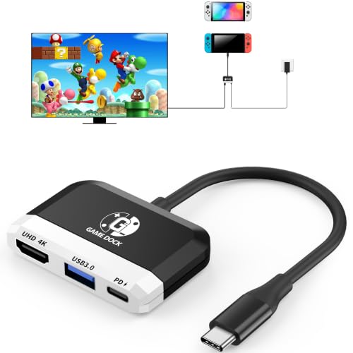 Image of Switch Dock for Nintendo Switch 2 /Switch /OLED, 3-in-1 Portable TV Dock with 4K@60Hz HDMI USB 3.0 Port USB C PD 100W Charging,Mini Travel Dock Replacement for Switch Docking Station,