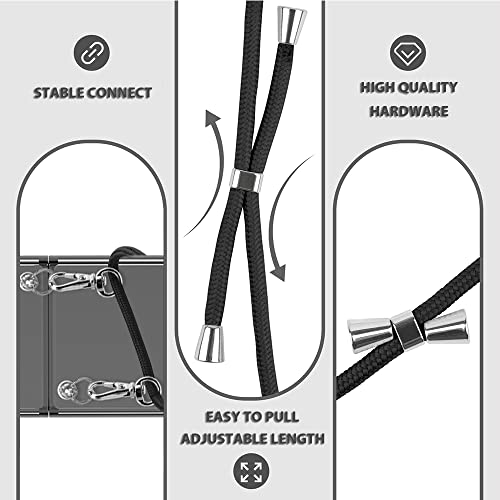 Yespure Case For Samsung Galaxy Z Flip 3 With Adjustable Crossbody Shoulder Strap,Lanyard Phone Case For Galaxy Z Flip 3,Clear Soft Slim Tpu Anti-Yellowing Shockproof Protective Cover - Black #TOP2