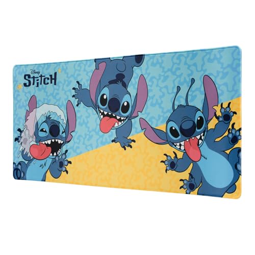 Alfombrilla raton XXL Stitch - Alfombrilla escritorio Stitch Regalos (Mouse Pad XXL Gaming) Alfombra Raton : Impermeable y Antideslizante, Tapete Escritorio niños : Protector Mesa (80x35cm)