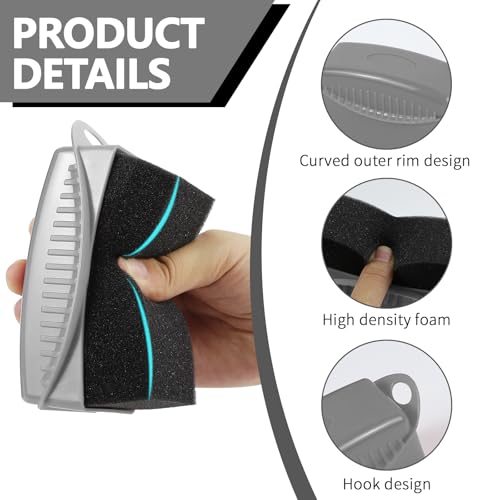 Image of 2PCS Tire Dressing Applicator, Car Tire Applicator Dressing Shine Sponge, Reusable Tire Dressing Applicator Pads with Lid, Wheel Applicator Foam for Car Detailing Cleaning (Gray)