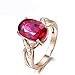 Bishilin Rotgold Ring 750 Echt Oval Turmaline Damen Hochzeitsring Rosegold Eheringe mit Diamant Echt Gr. 57 (18.1)
