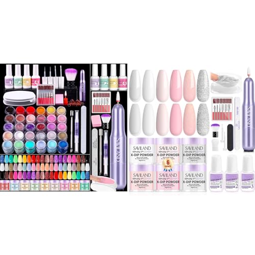 SAVILAND Dip Powder Nail Kit with Drill 30 Colors Summer