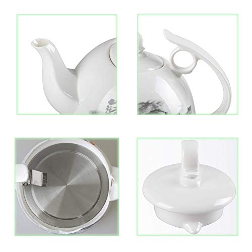 Bouilloire céramique sans fil rétro 1L 1000W pour théière et cuisine