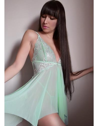 Image of Avidlove Women Lace Lingerie Front Closure Babydoll V Neck Nightwear Sexy Chemise Nightie