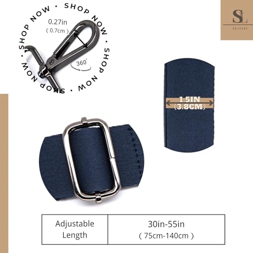 Image of S&loyoe Thickened Solid Color Purse Straps Replacement Crossbody Bag Strap Adjustable Wide Guitar Straps for Handbags 1.5inch