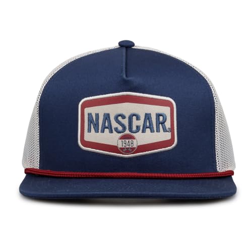 NASCAR Vintage 5-Panel Golfer Hat Flat Brim Retro Cap Adjustable Strap