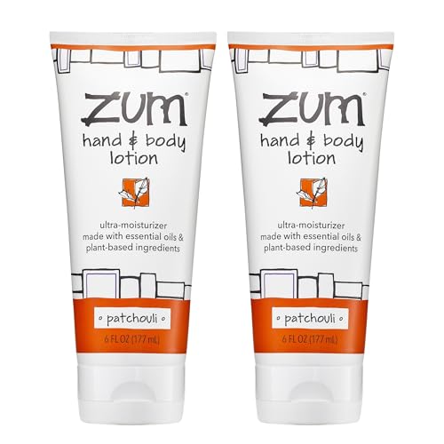 Zum Indigo Wild Hand & Body Lotion - Natural Hand Lotion for Dry Hands - Body Lotion for Women & Men - Body Moisturizers Include Shea Butter Jojoba Oil & More - Patchouli Scent - 6 fl oz (2 Pack)
