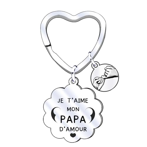 XWXWXW Father's Day Gift Father's Day Keychain Keyring Dad Gift Keychain Dad Gift for Dad Birthday Gift Dad Family Gifts, silver, L
