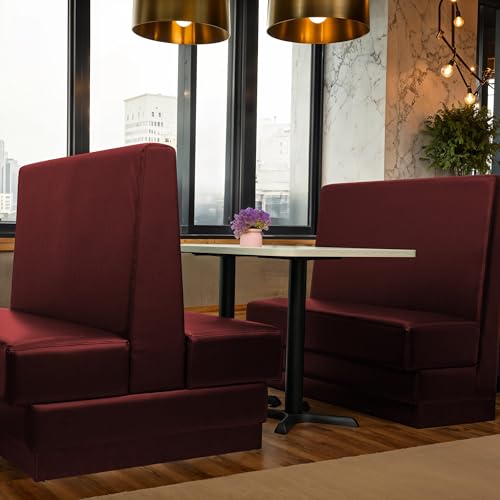 Image of FDP Pro Series Double-Sided Restaurant Booth - Burgundy, 15427-BY