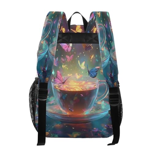 Glowing Butterfly Clear Backpack Heavy Duty See Through Transparent PVC BookBag for Kids Boy Girl School Work3