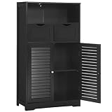 WEENFON Bathroom Cabinet, Storage Cabinet with 2 Drawers & 2 Shutter Doors, Free Standing Floor Cabi