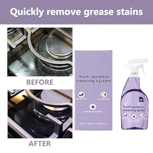 Dr Clean Spray Cleaner for Ovens,Spray Oven Cleaner,Dr Clean S/pray Cleaners with Concentrated Cleaning Tablet,All-Purpose Cleaning S/pray,Oil Cleanser,Oven C/leaner Heavy Duty(1bottle+12pcs)