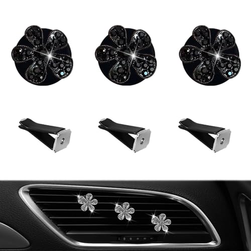 Image of 5 Pcs Car Vent Clip,Bling Flower Air Fresheners Vent Clips,Car Diffuser Rhinestone Car Interior Decoration Charm Accessories