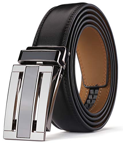 KAERMU Gürtel Herren,Ledergürtel Herren Ratsche Automatik Gürtel für Männer 30mm Breit (schwarz A2, Länge 130cm Geeignet für 28"-44" taille) Cover