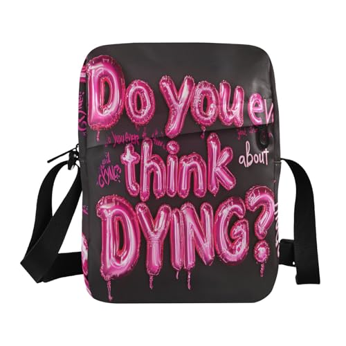 Do You Think About Dying small messenger bag for men mens crossbody bag Shoulder Handbags For Women Adjustable Strap for work work