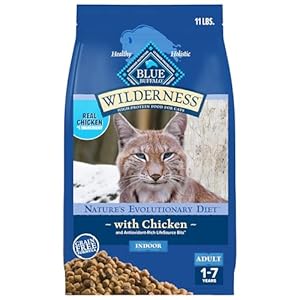 Blue Buffalo Wilderness Nature’s Evolutionary Diet High-Protein, Grain-Free Natural Dry Food for Adult Cats, Chicken, 11-lb. Bag