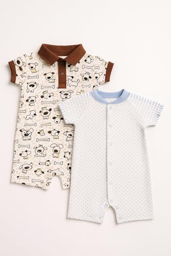 Image of TuddyBuddy 100% Cotton Romper /Jumpsuit /Bodysuit Set for Baby (Pack of 2 Playsuits)