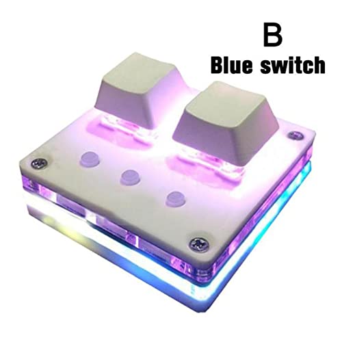 Image of Mini 2-Key Keyboard RGB Programmable Mechanical Gaming PC Keypad Red Switch