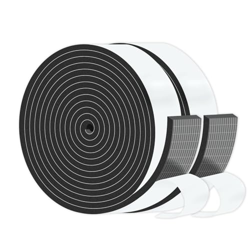 Image of Weather Stripping Door Seal,High Density CR,3 /4 in x 1 /8 in x 13Ft | Door Weather Stripping,Strong Adhesive, Weatherproof, Reduce Noise,Foam Insulation Tape for Doors and Windows,Black