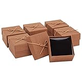 6 Pack Small Gift Boxes with Lid and Velvet Insert for Jewelry, Bracelets, Keychains (3.5 x 3.5 x 2.3 In)
