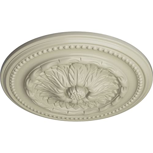 Image of Ekena Millwork 15 3 /4 inchOD x 1 7 /8 inchP Chester Fits Canopies up to 2 1 /4 inch Ceiling Medallion, Clear Yellow