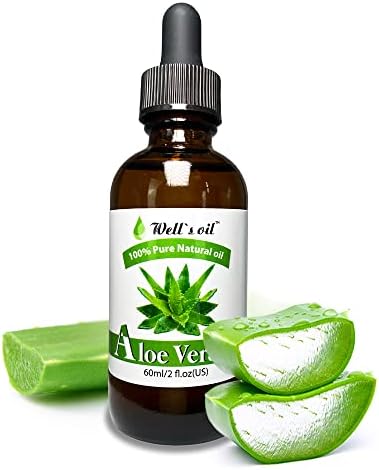 Well's Aloe Vera Oil 100% Natural Carrier Oil 2 fl oz(60ml) to Revitalizes, Moisturise Hair, Boosts Hair Growth, Skin Repair