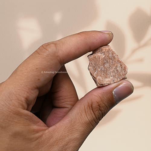 Image of Amazing Gemstone 2 Pieces Peach Moonstone Raw Crystals and Healing Stones, Natural Rocks for Tumbling and DIY Raw Stones and Crystals