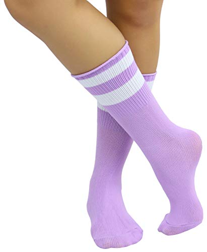 Image of ToBeInStyle Women's Acrylic Ankle Hi With Double Stripe Top Crew Fun Athletic Socks