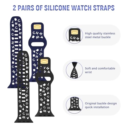Image of ZORBES 2 Pcs Watch Band Compatible With 42 /44 /45 /46 /49mm Smartwatch