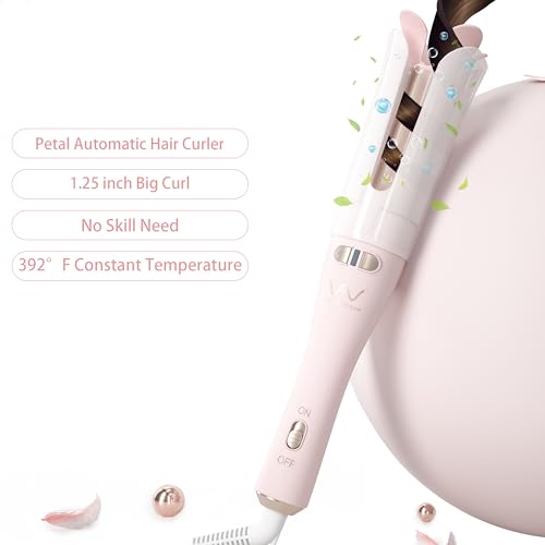 Image of VAV Automatic Rotating Curling Iron Auto Hair Curler, Self-Rolling Curling Wand Hair Styling Tools, 1.25 Inch Ceramic Ionic Wand, 400℉ Max Temperatur Easy to Use