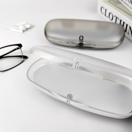 Image of Hard Shell Glasses Cases, Frosted Translucent Eyeglasses Case For Women,Glasses Case With Magnetic Closure
