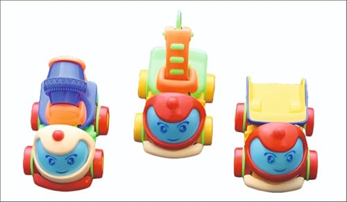 Image of Negi Playful Friction Toy Utility Vehicles for Boys and Girls Unbreakable Vehicles Set of 4 Includes Water Tank | Dumper Truck | Cement Mixer | Crane Vehicle Toy for Toddler
