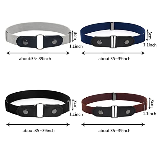 JOKILY, 4 cinture regolabili senza fibbia da