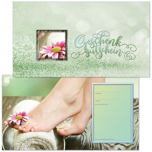 GESCHENKGUTSCHEINcom - 10 Blanko Geschenkgutscheine - Formular mit Vordruck für Fußpflege Fußpflegepraxis Podologie Dienstleister FU1230-10-V1