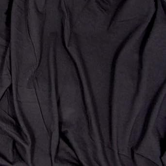 100% Organic Cotton Light Jersey Fabric Black - by The Yard
