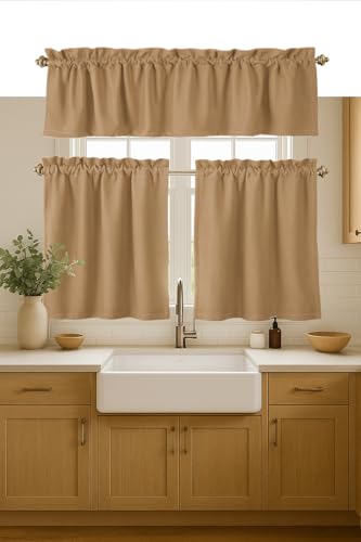 Native Fab 3-Piece Semi-Sheer Farmhouse Curtain Set