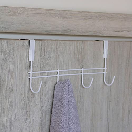 Suporte com 4 ganchos aramado para porta