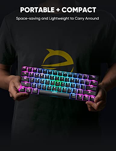 Hiwings Mechanical Gaming Keyboard 60%, Wireless/Wired Bluetooth Mechanical Keyboard With Rgb Backlit/Full Anti-Ghosting 61Keys Compact Mini Keyboard (Blue Switch) #TOP3